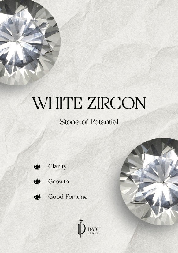 White zircon gemstone
