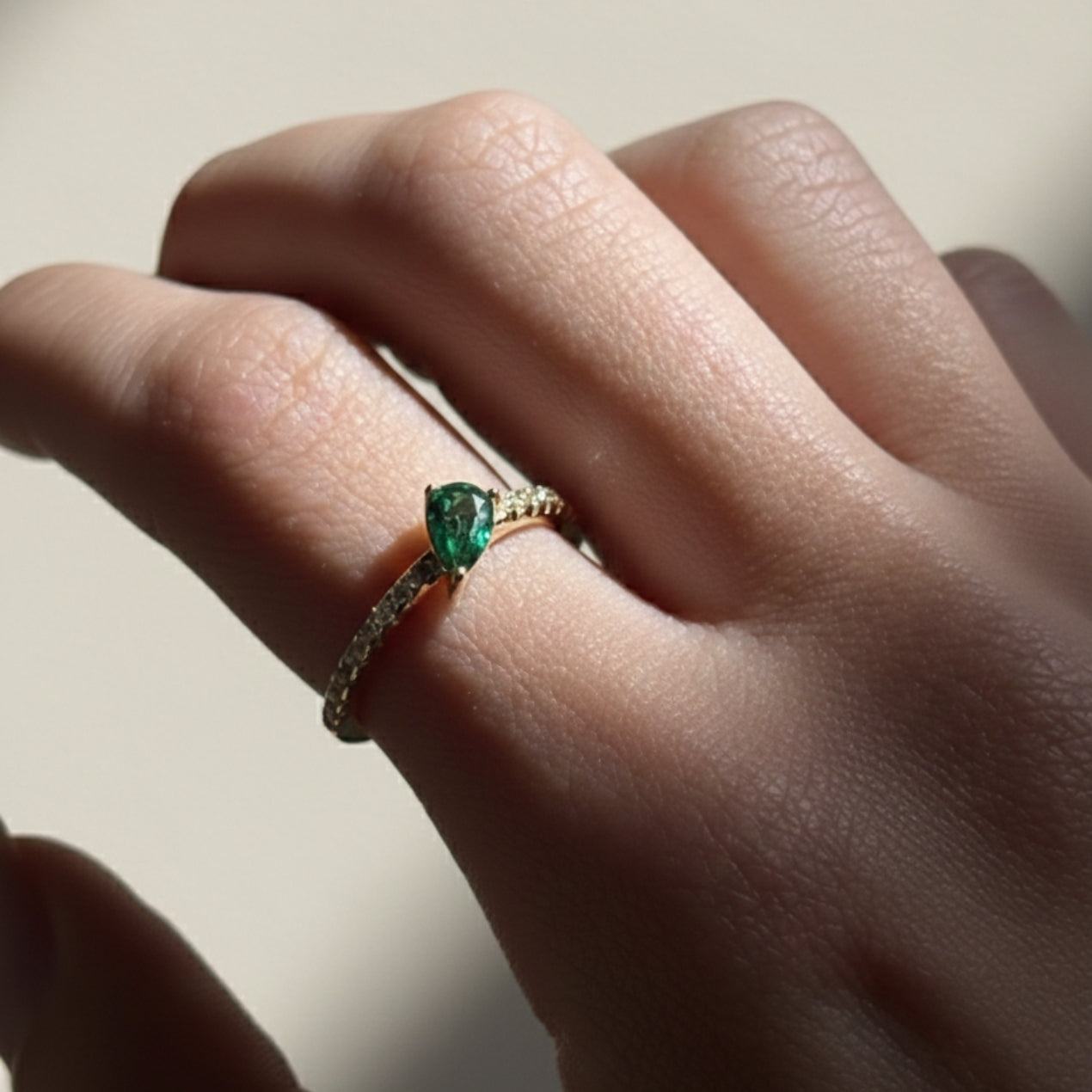Radiant Bloom Emerald Ring