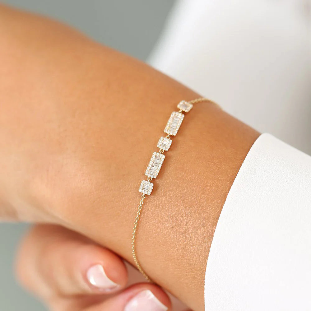 Baguette And Round Bracelet