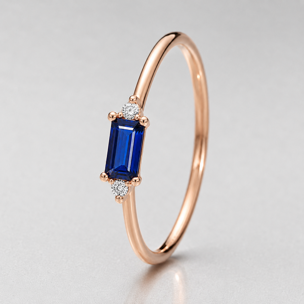 Blue Essence Baguette Ring