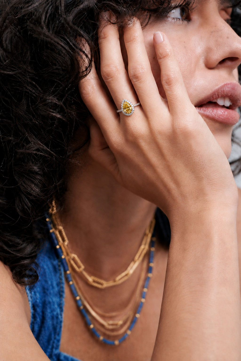 Canary Glow Pear Ring