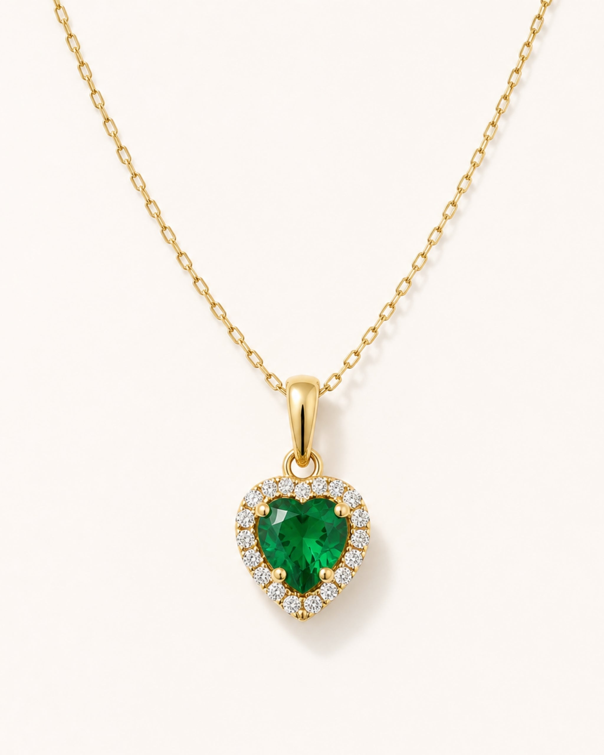 Emerald Glow Heart Necklace