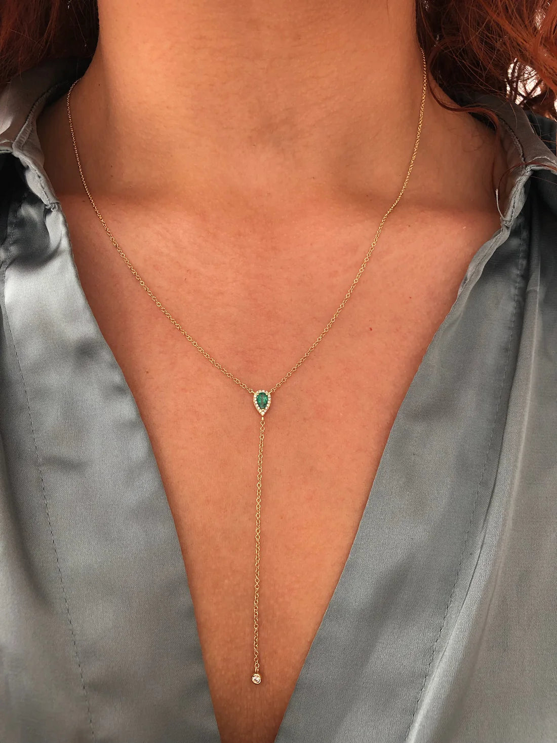 Emerald Pear Necklace