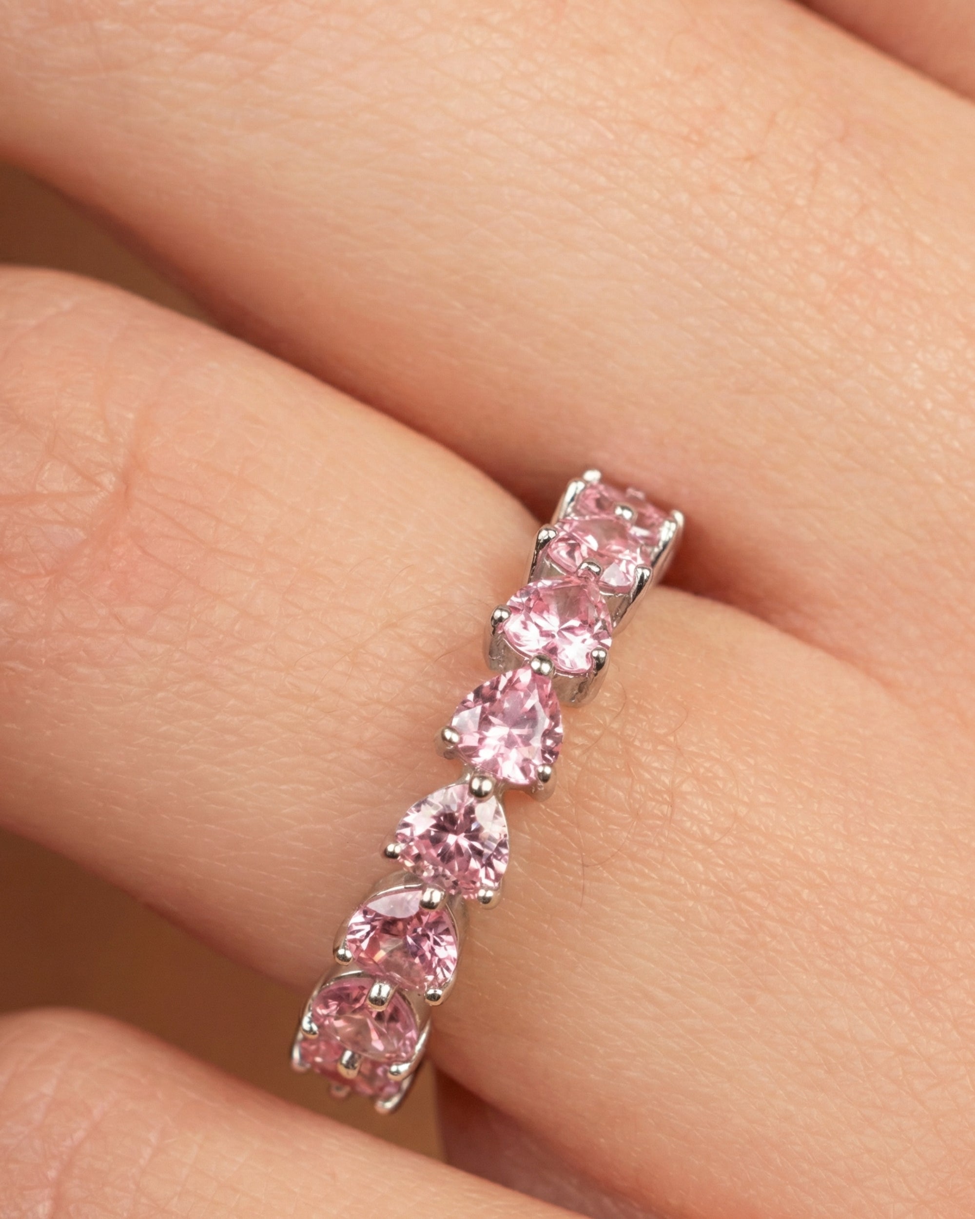 Heart Balance Pink Zircon Ring