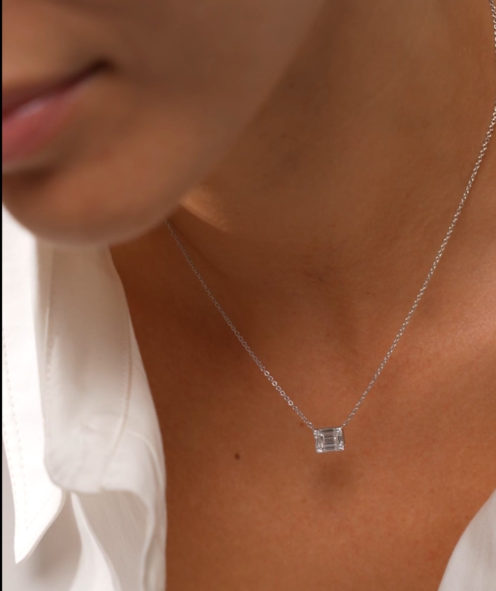 Large Emerald Illusion Necklace