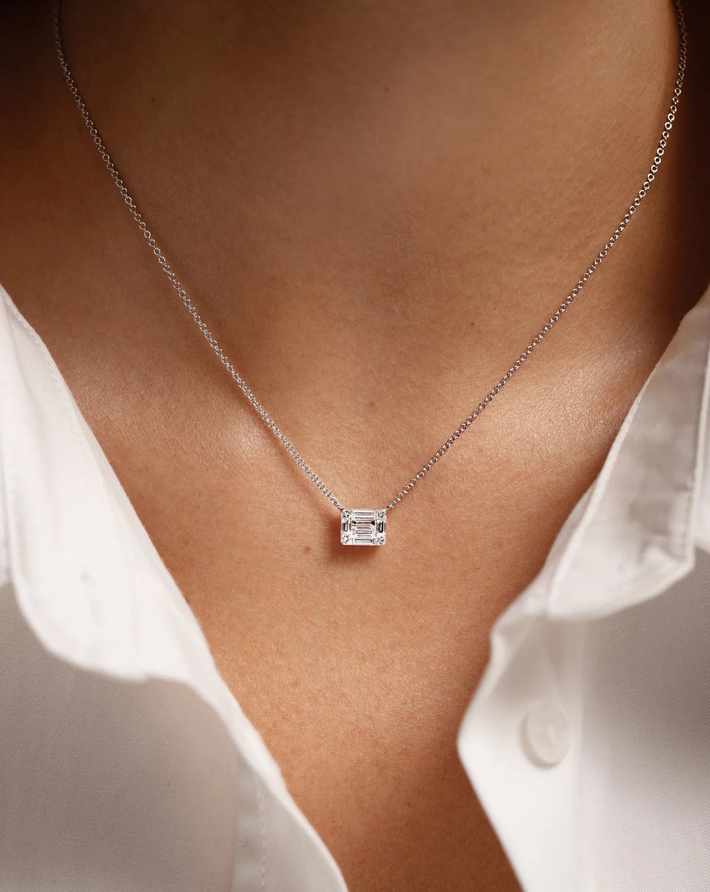 Large Emerald Illusion Necklace