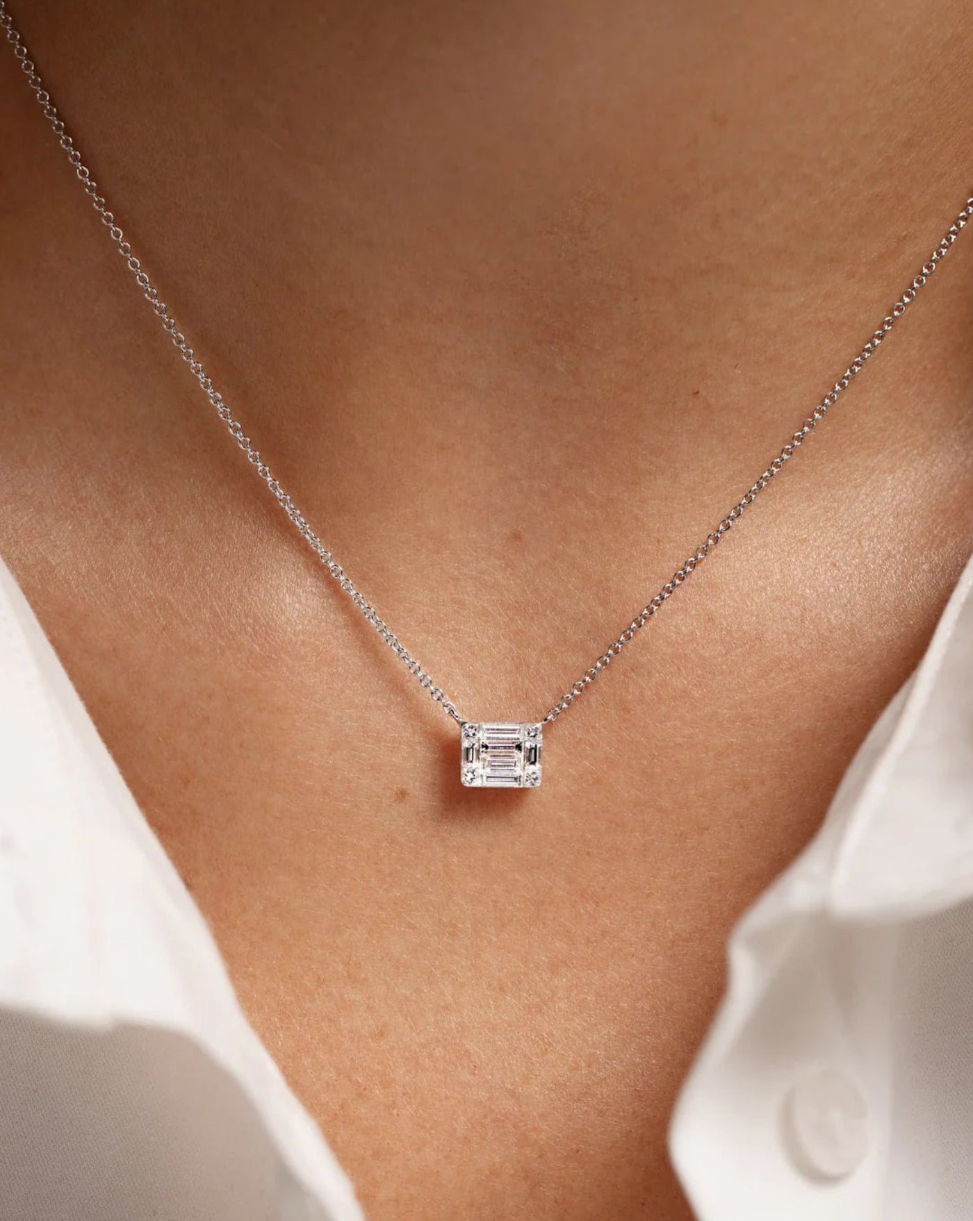 Large Emerald Illusion Necklace