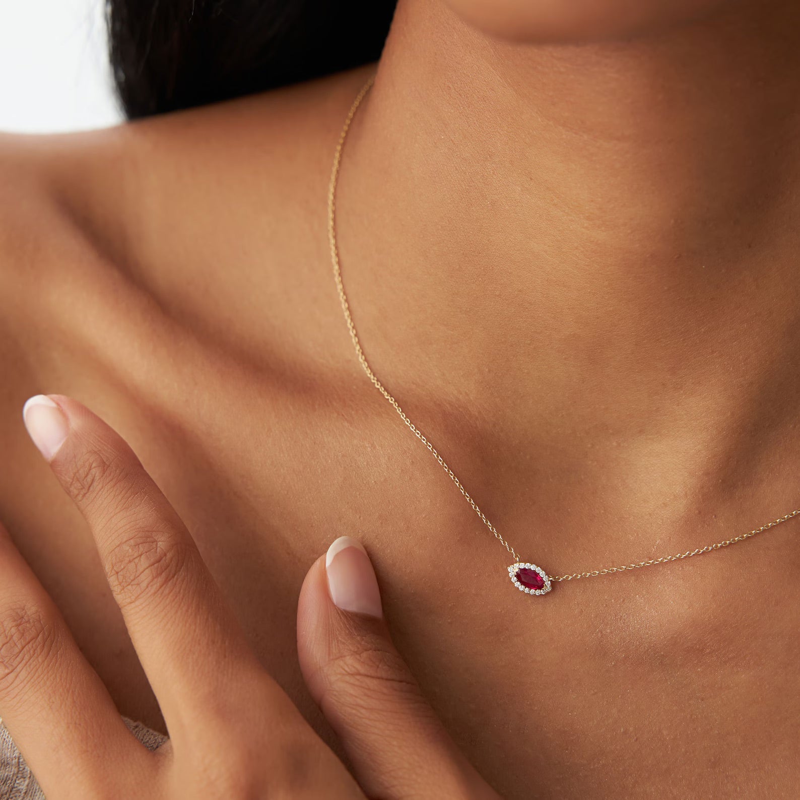 Marquise Cut Ruby Necklace