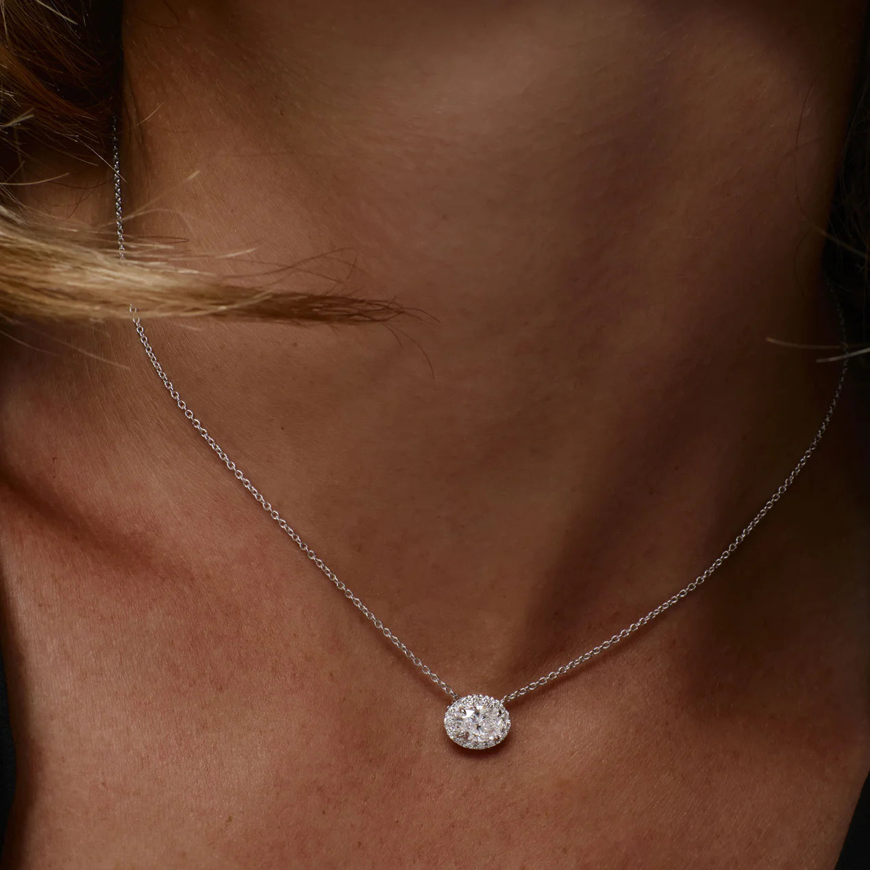 Oval Cut Zircon Stone Necklace