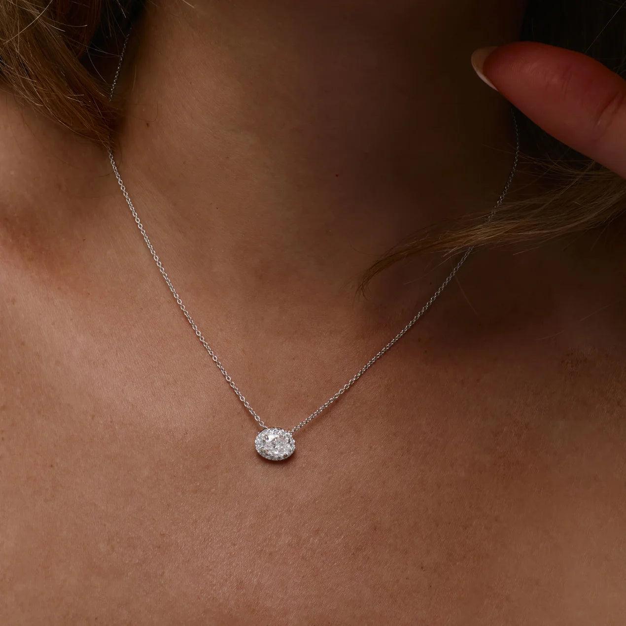 Oval Cut Zircon Stone Necklace