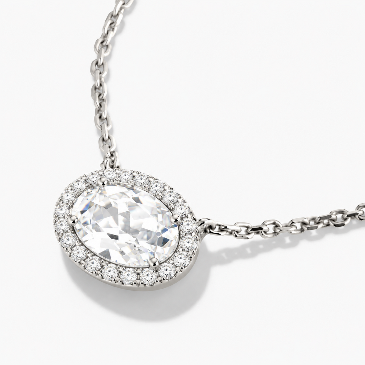Oval Cut Zircon Stone Necklace