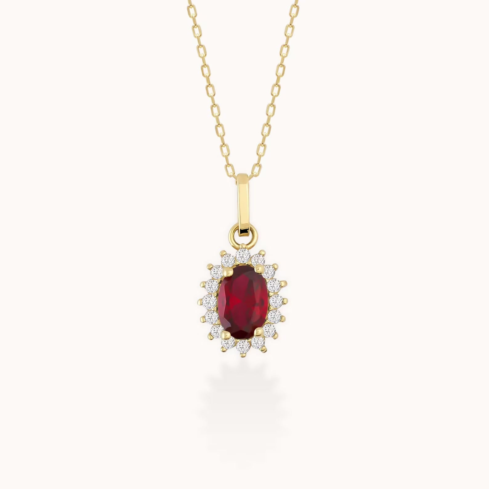 Oval Ruby Necklace