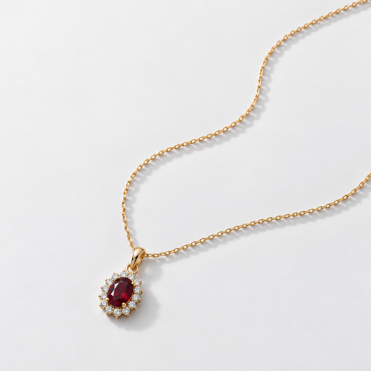 Oval Ruby Necklace