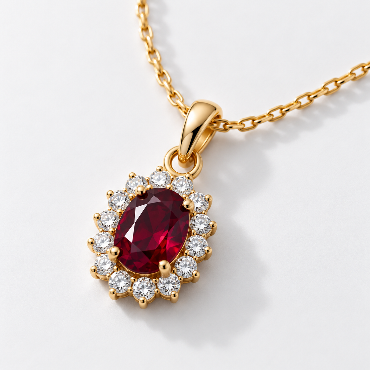 Oval Ruby Necklace