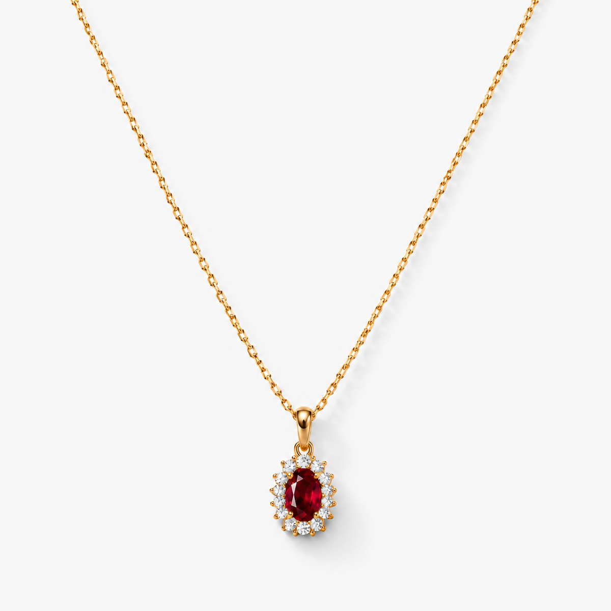 Oval Ruby Necklace