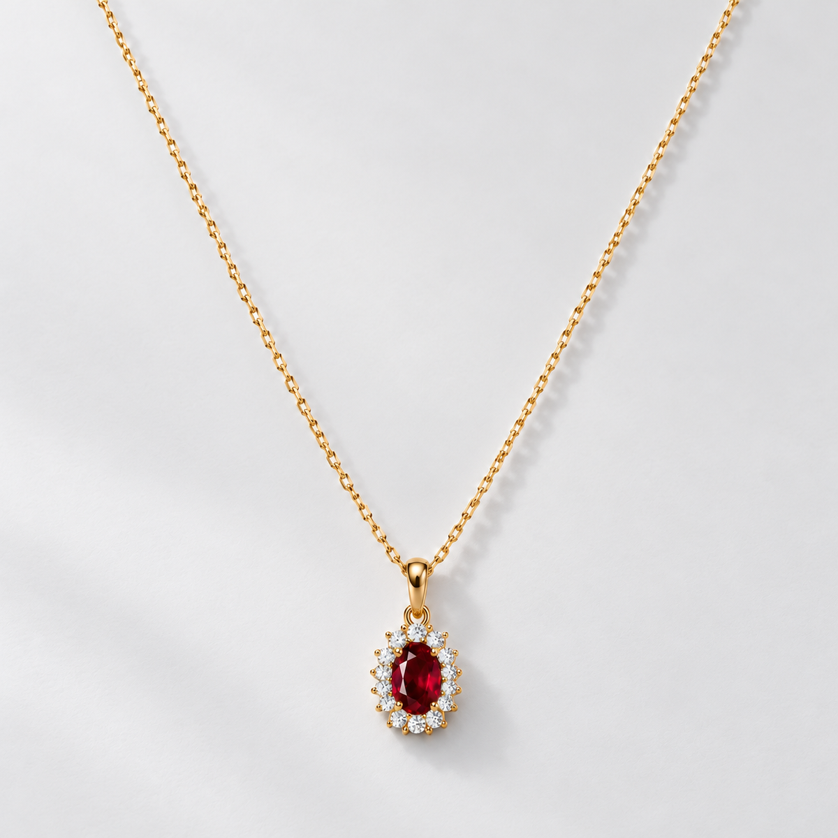 Oval Ruby Necklace