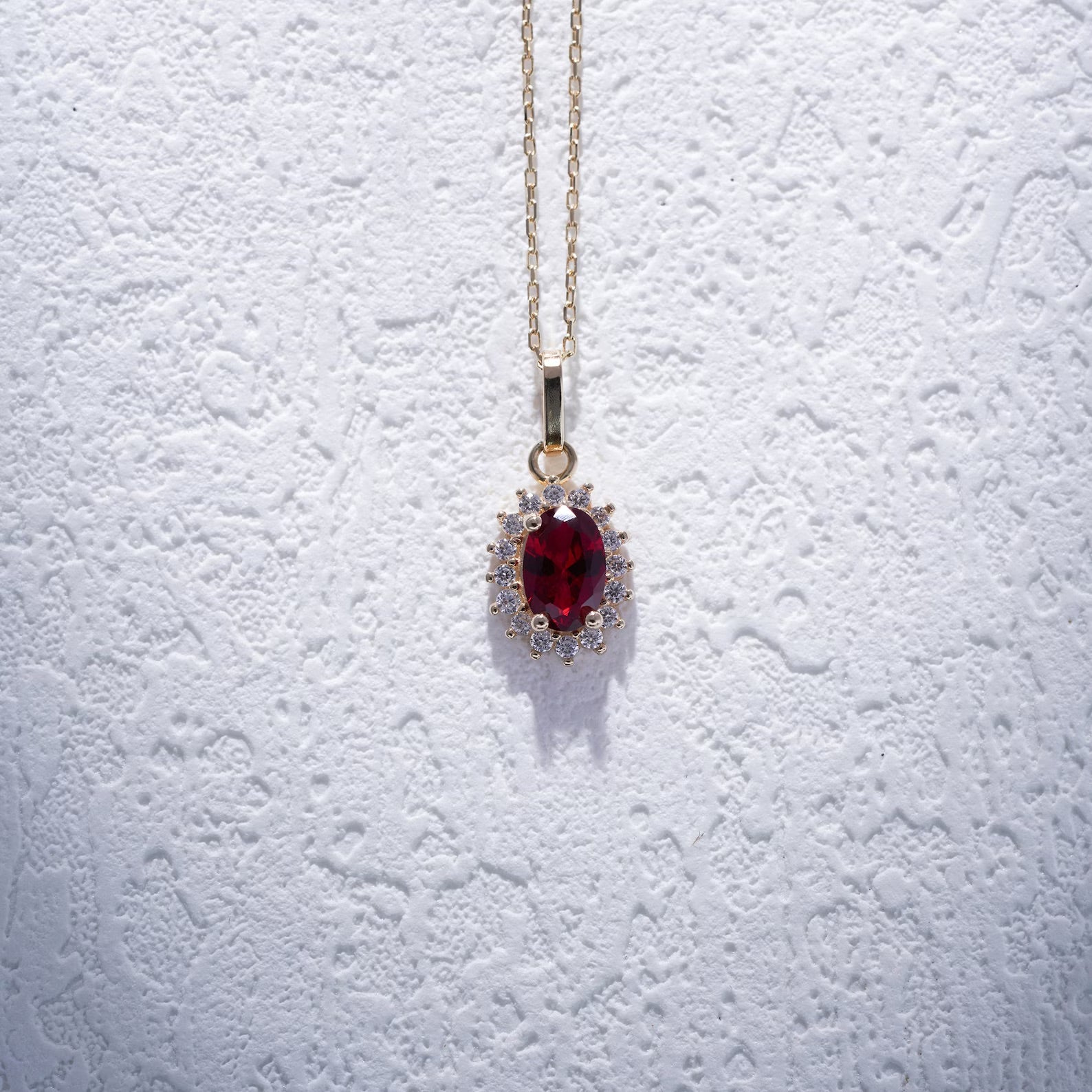 Oval Ruby Necklace