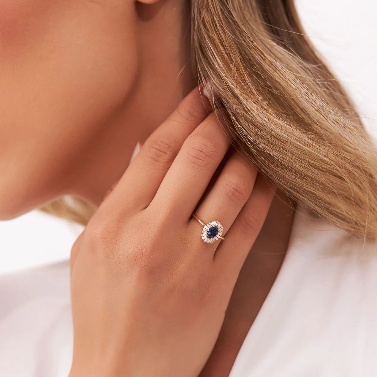 Celestial Spark Oval Ring