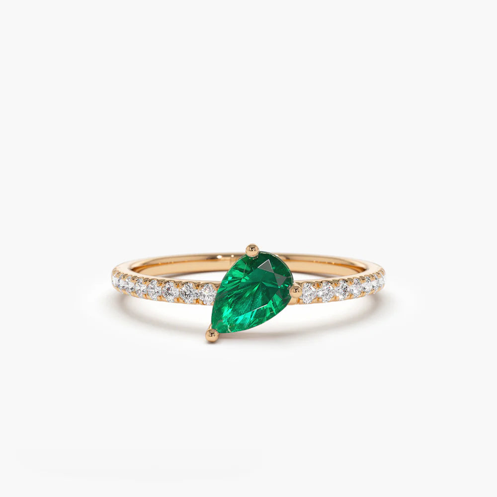 Radiant Bloom Emerald Ring
