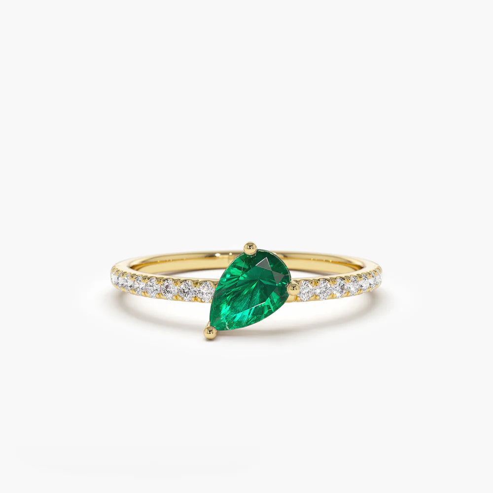 Radiant Bloom Emerald Ring