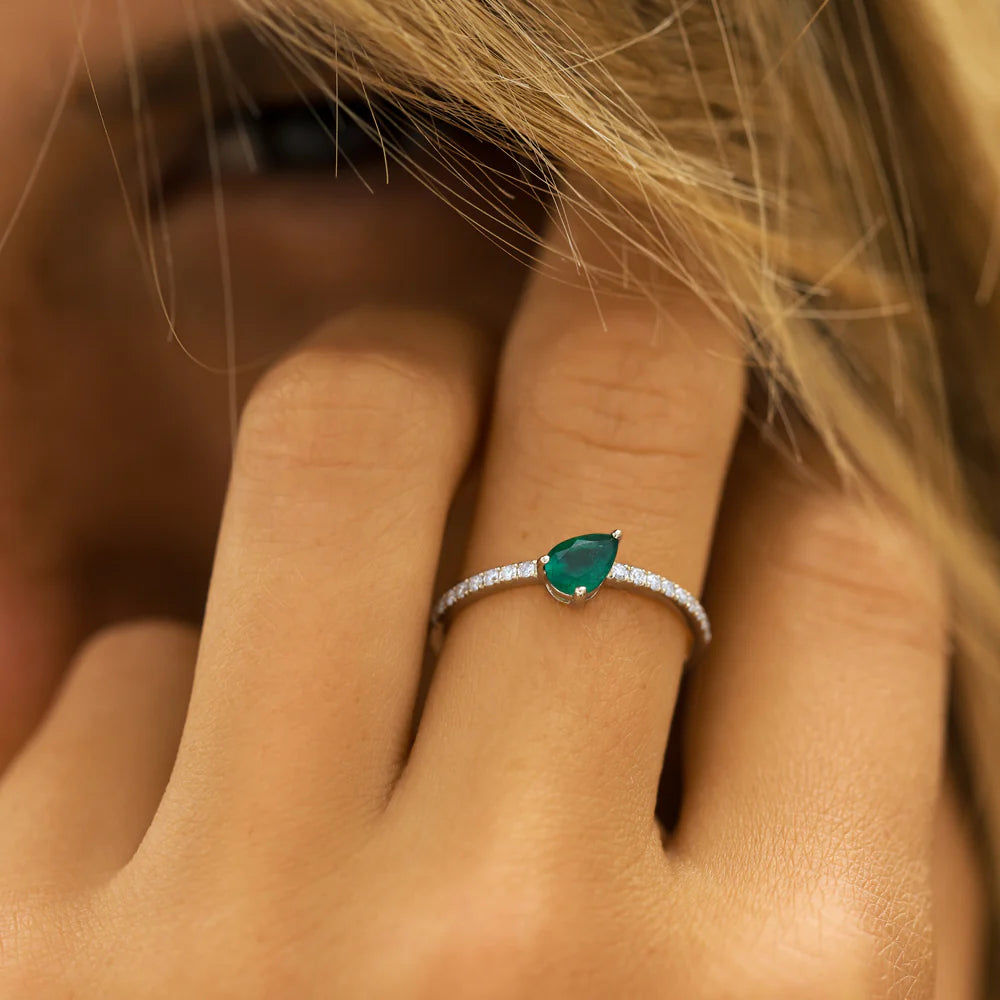 Radiant Bloom Emerald Ring