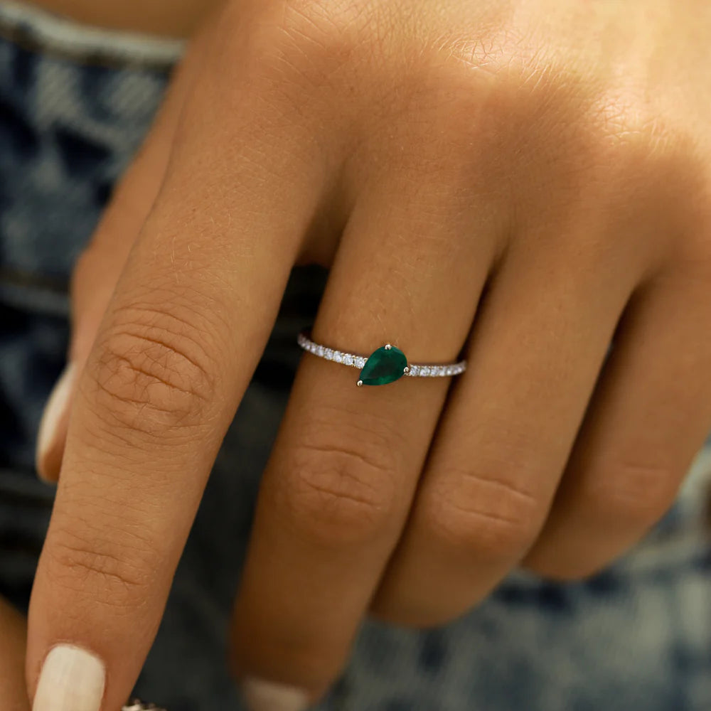 Radiant Bloom Emerald Ring