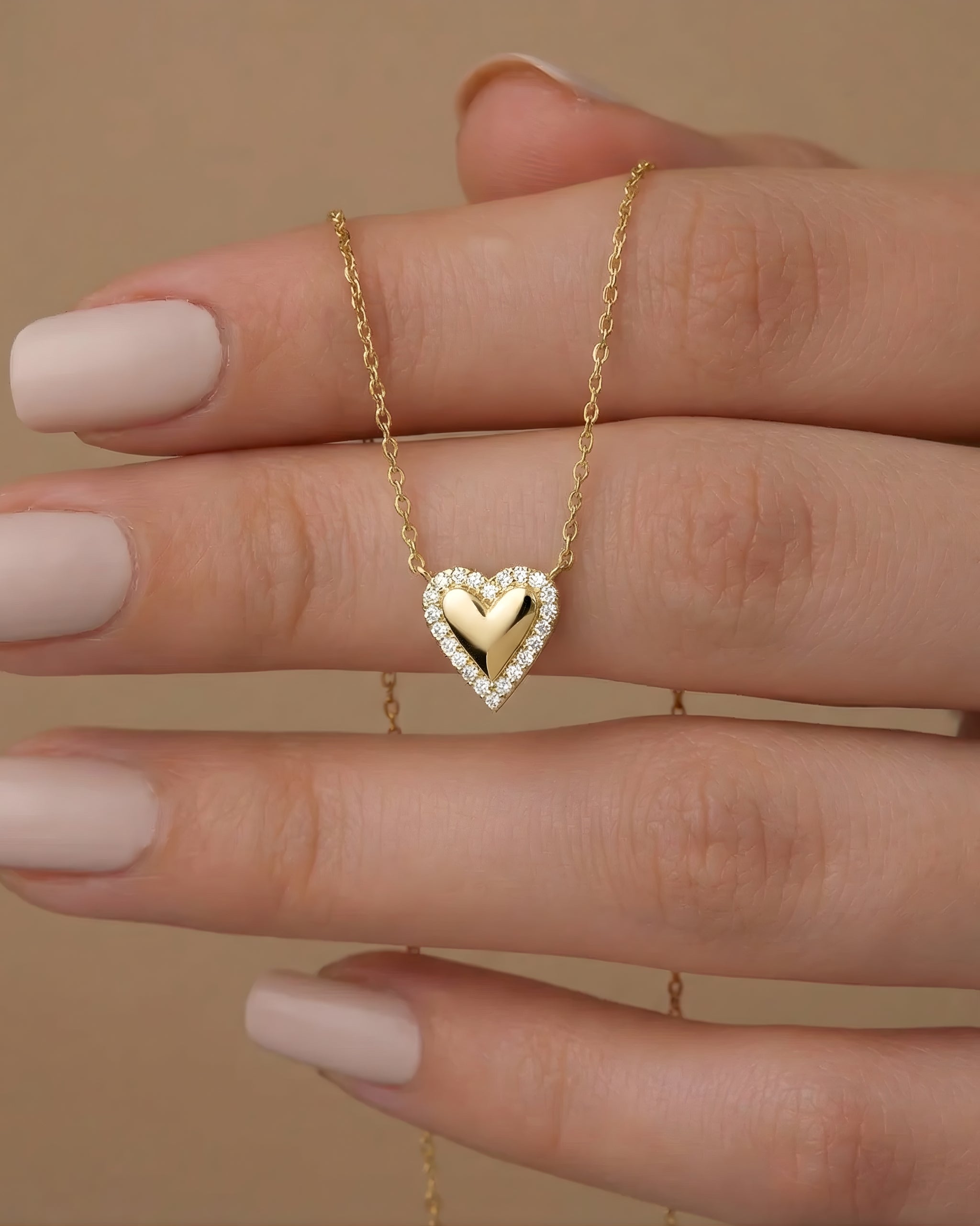 Puffed Heart Love Necklace