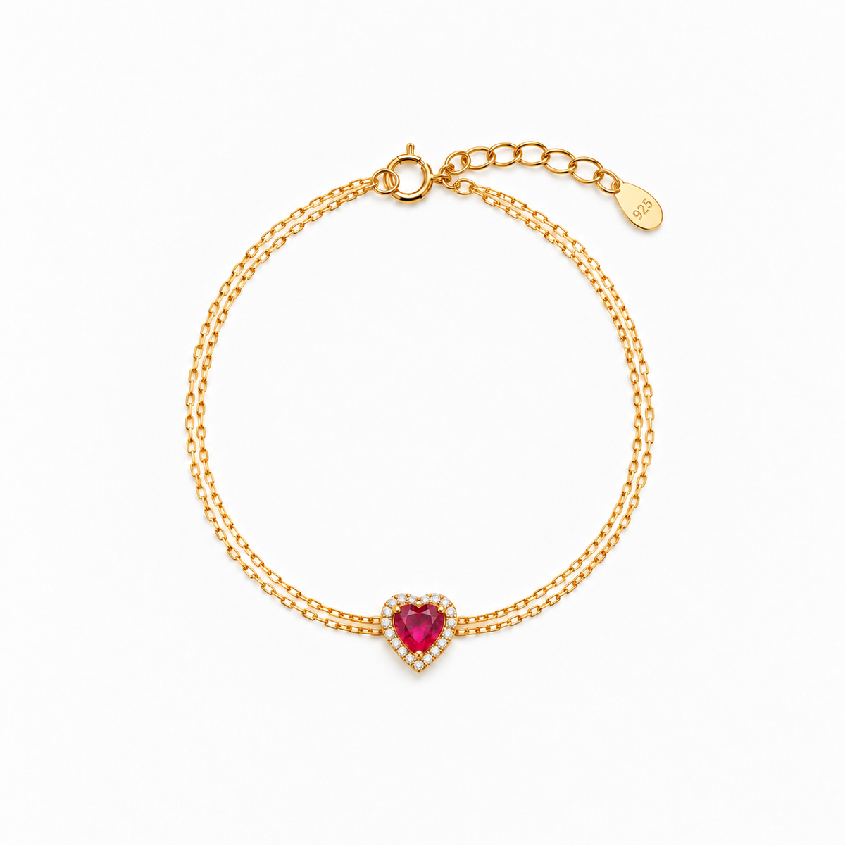Ruby Heart Bracelet