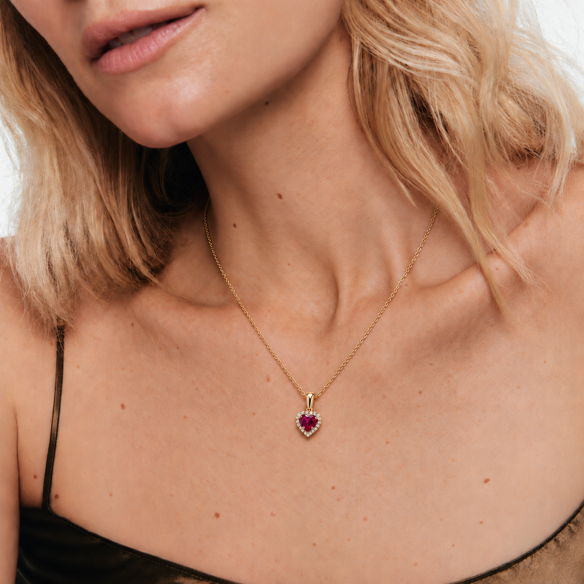 Ruby Heart Necklace