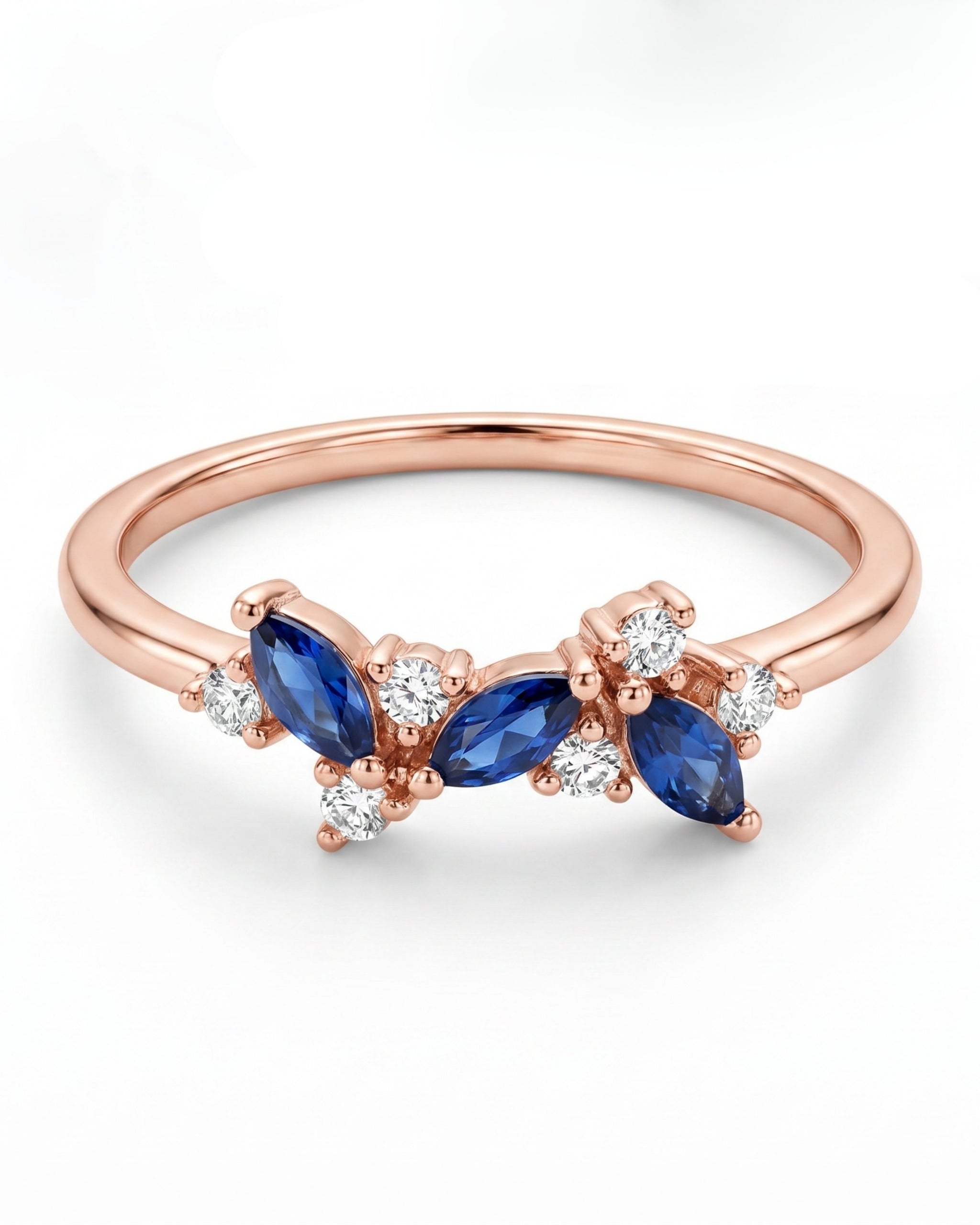 Sapphire Blossom Ring