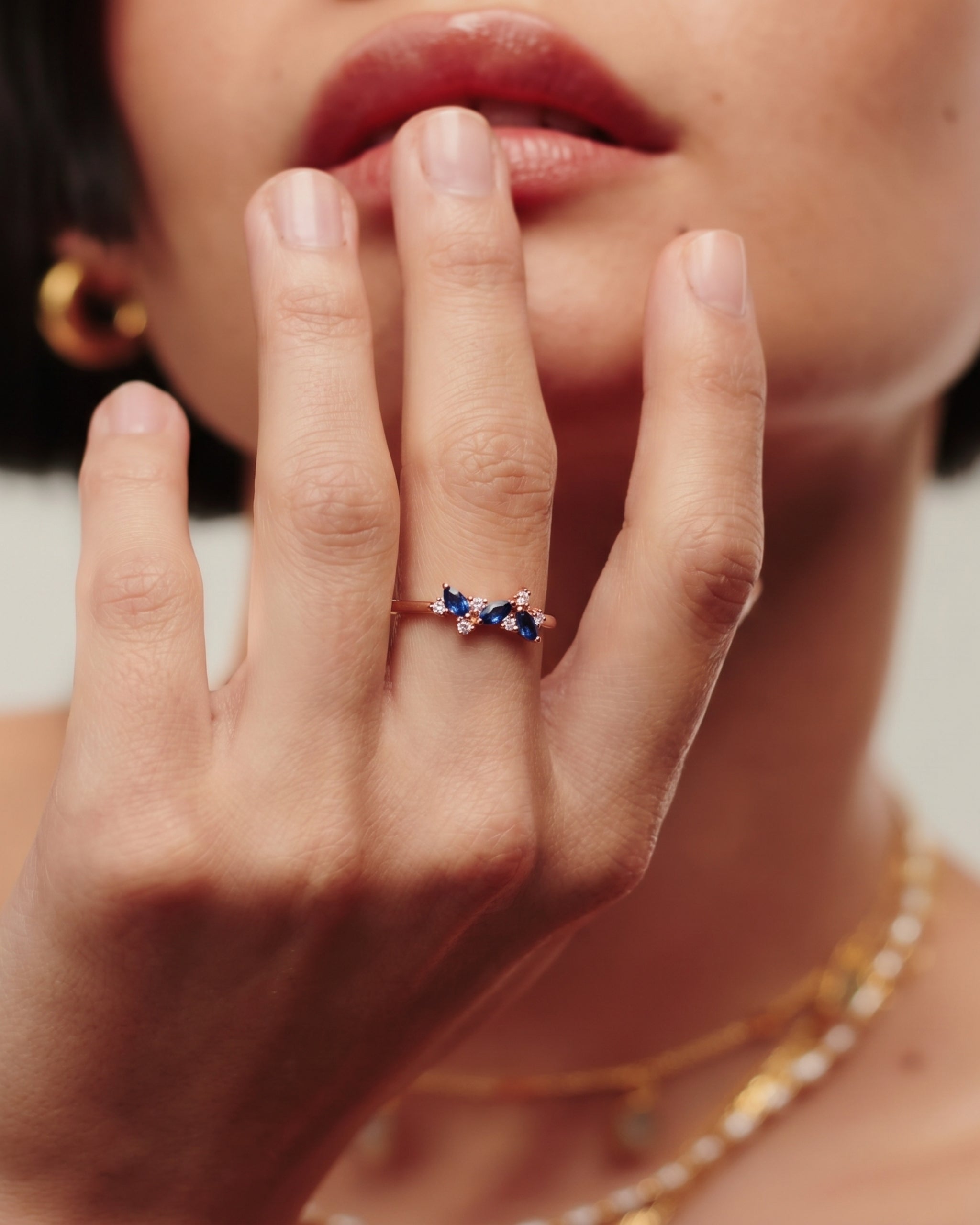 Sapphire Blossom Ring