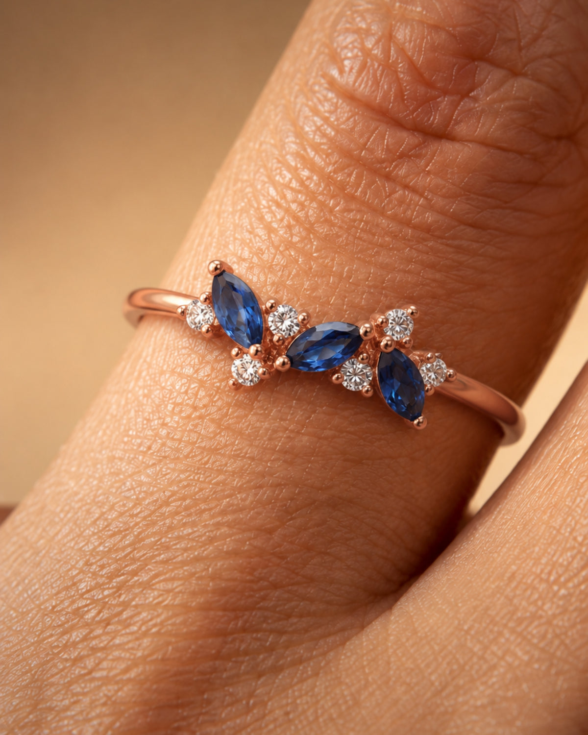 Sapphire Blossom Ring