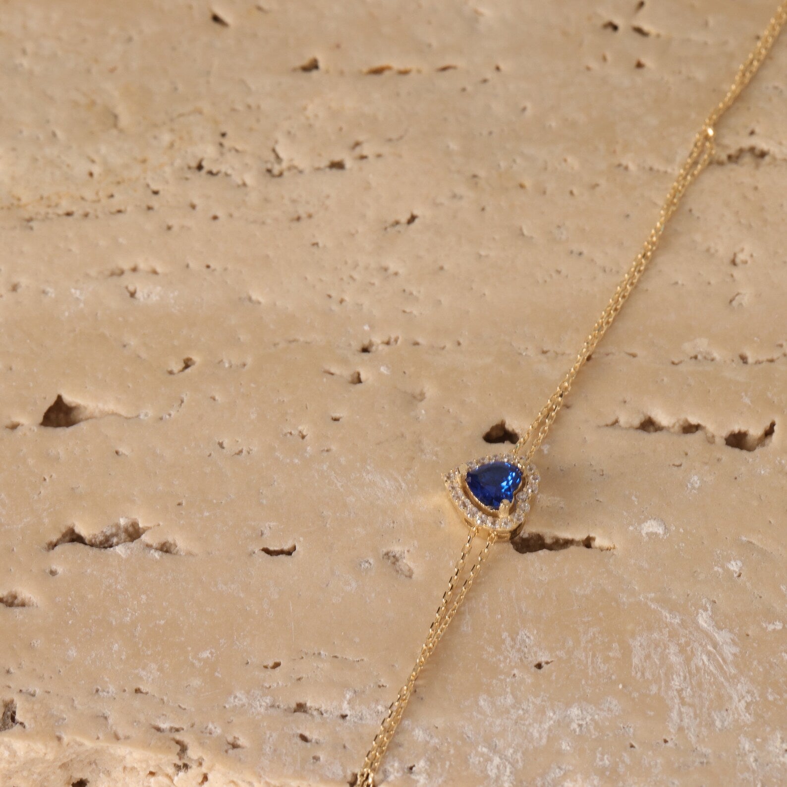 Sapphire Heart Bracelet