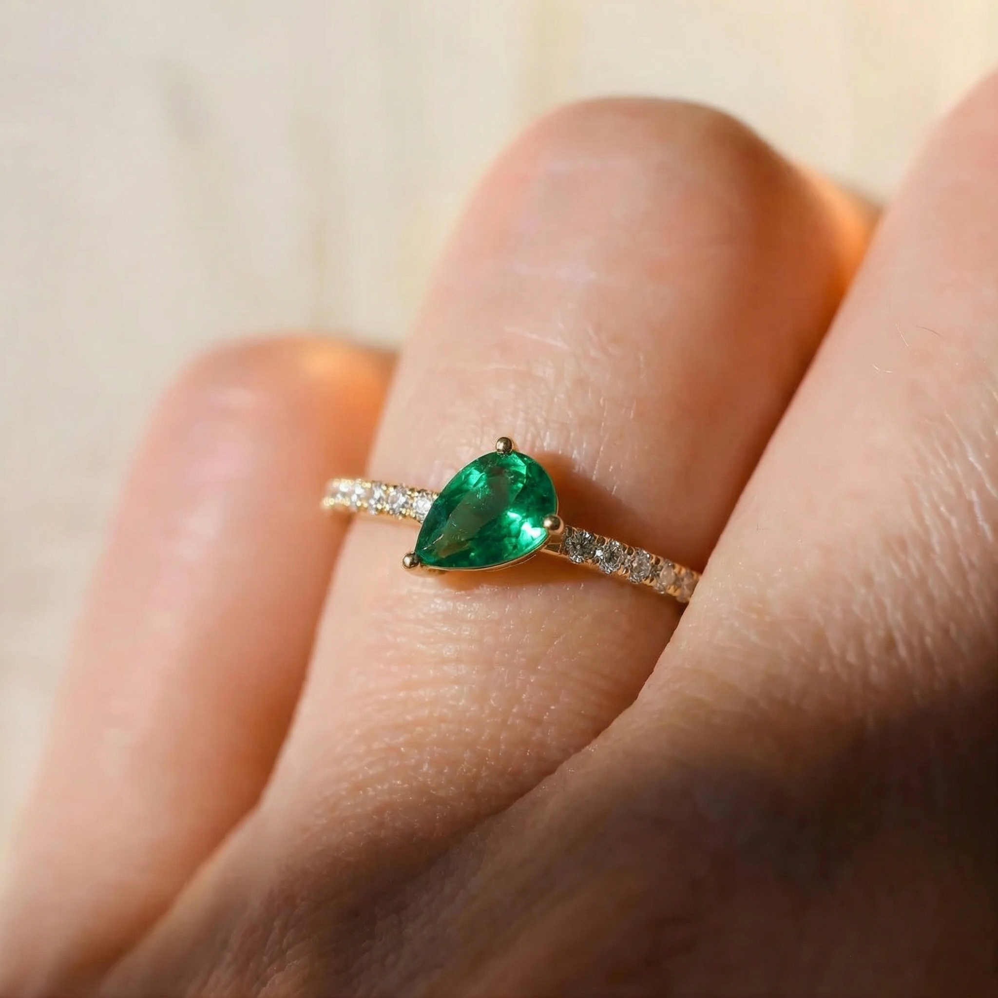 Radiant Bloom Emerald Ring