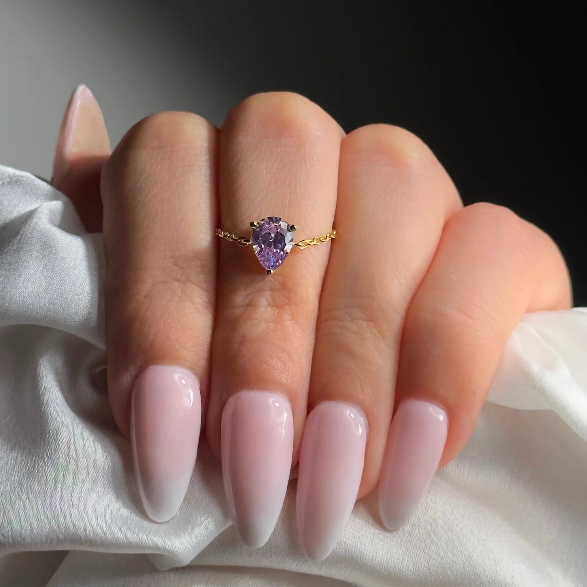 Lavender Harmony Chain Ring