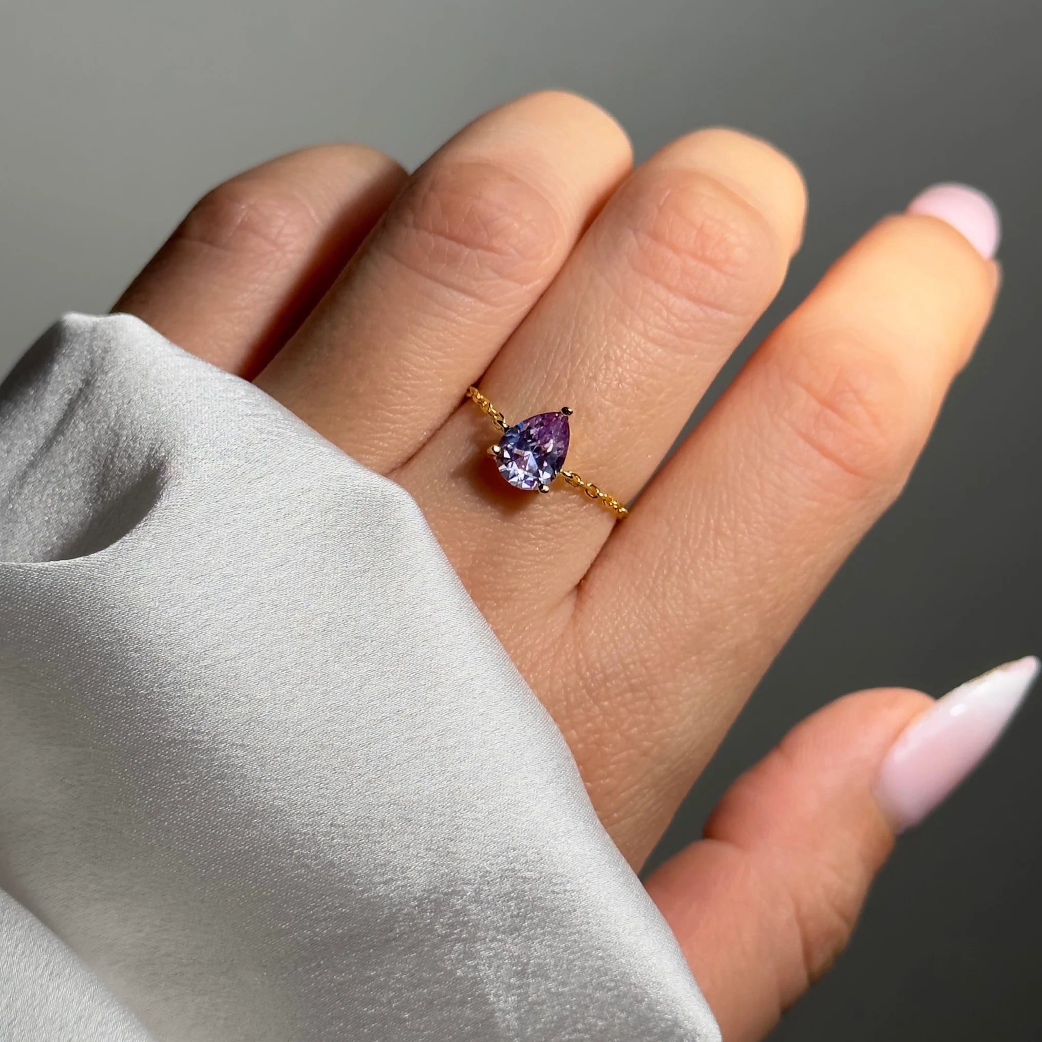 Lavender Harmony Chain Ring
