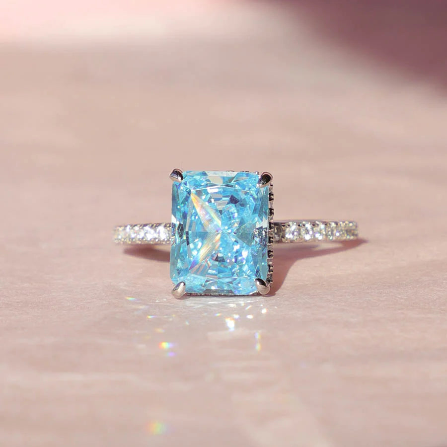 Aqua Glacier Spark Ring