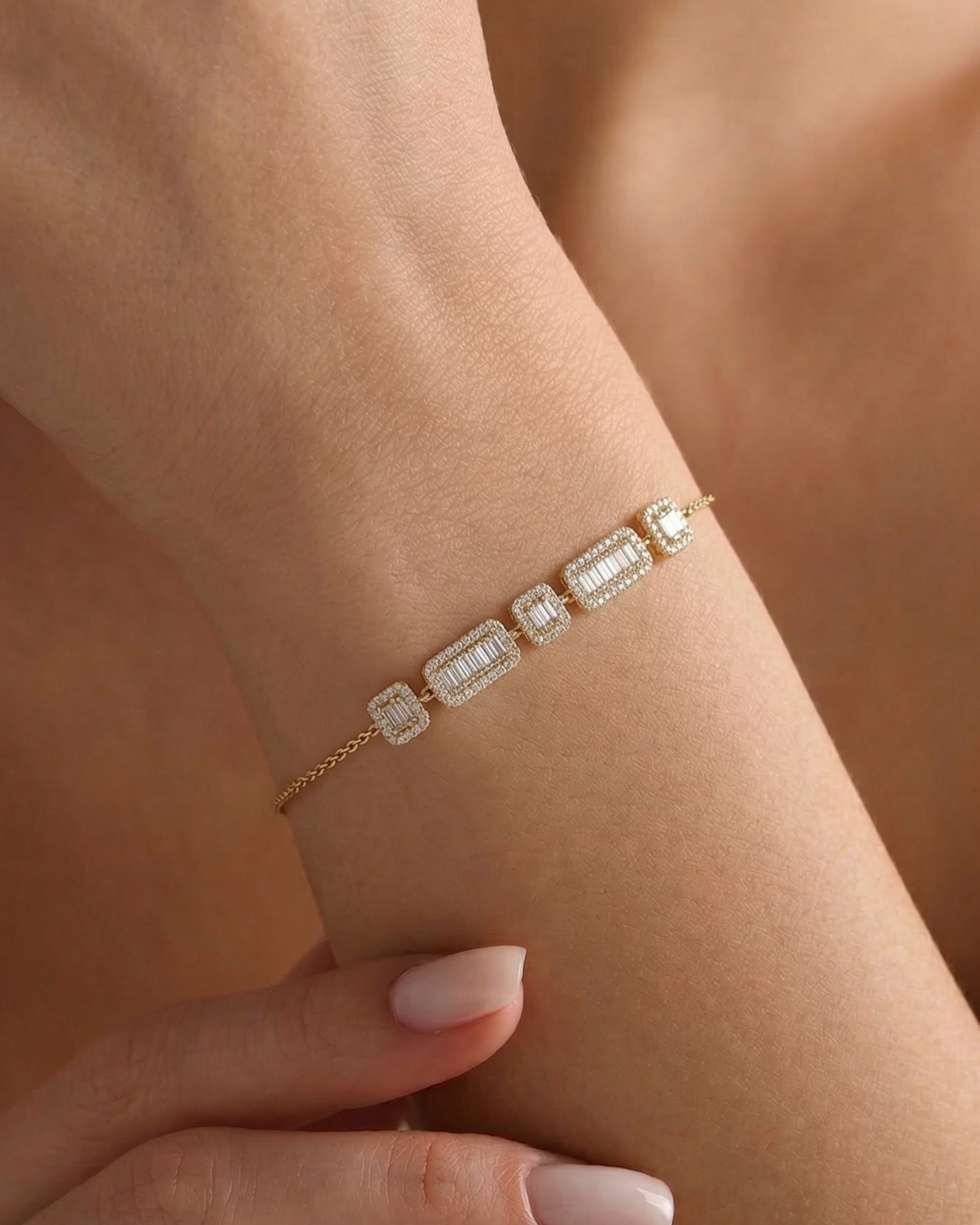 Baguette And Round Bracelet