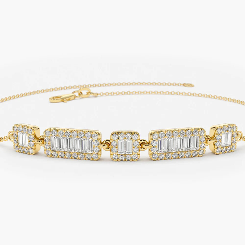 Baguette And Round Bracelet