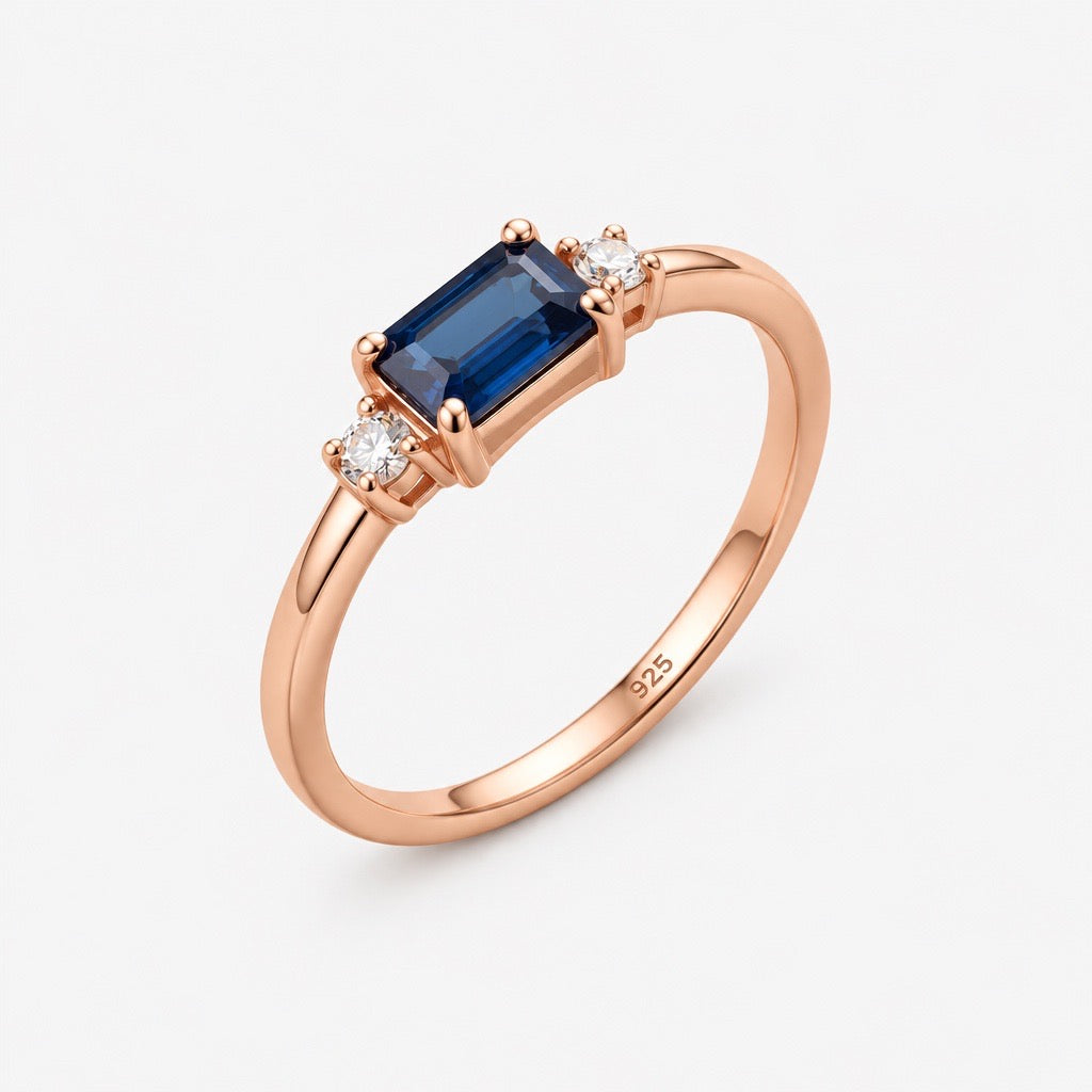 Blue Essence Baguette Ring