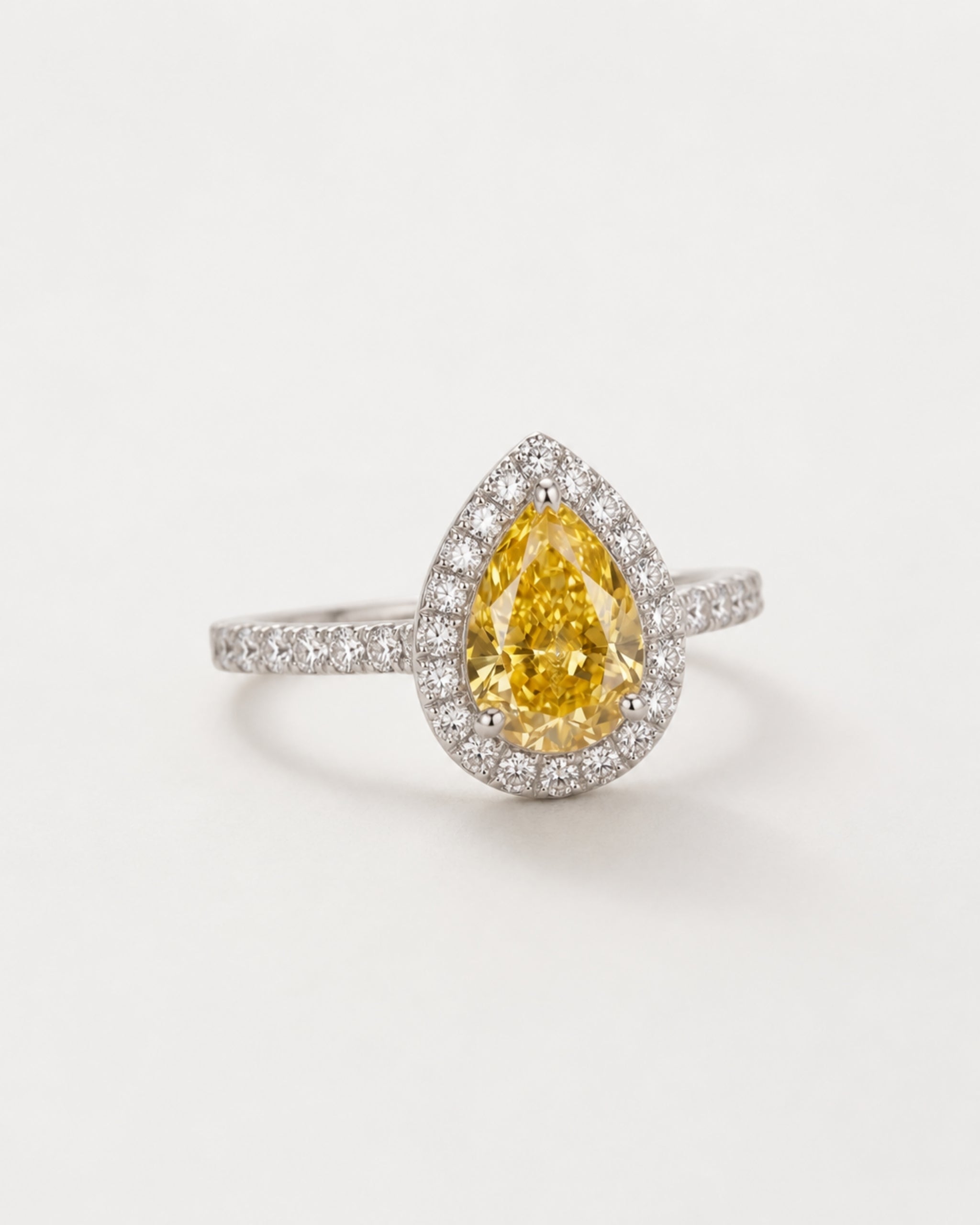 Canary Glow Pear Ring
