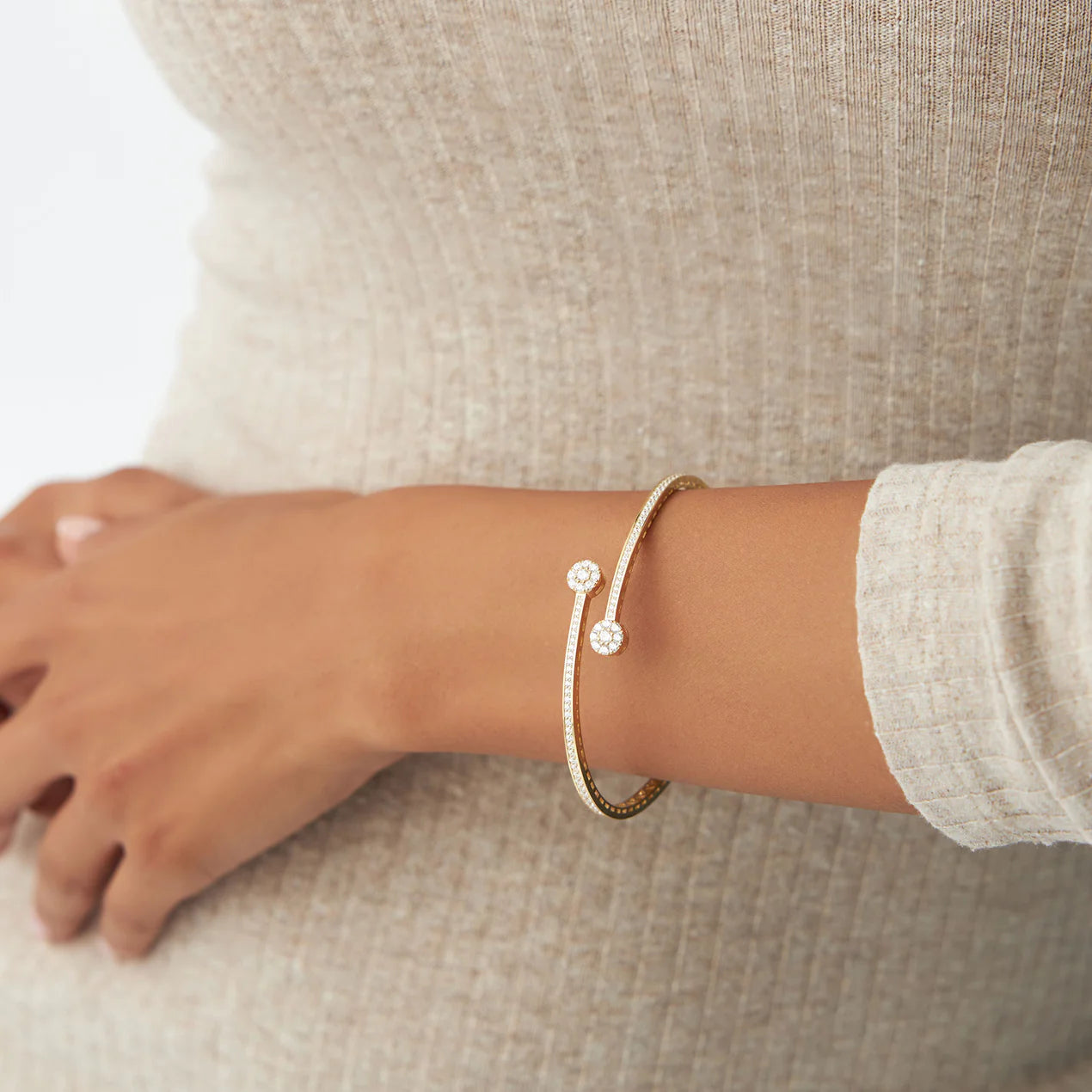 Cross Over Bangle Bracelet