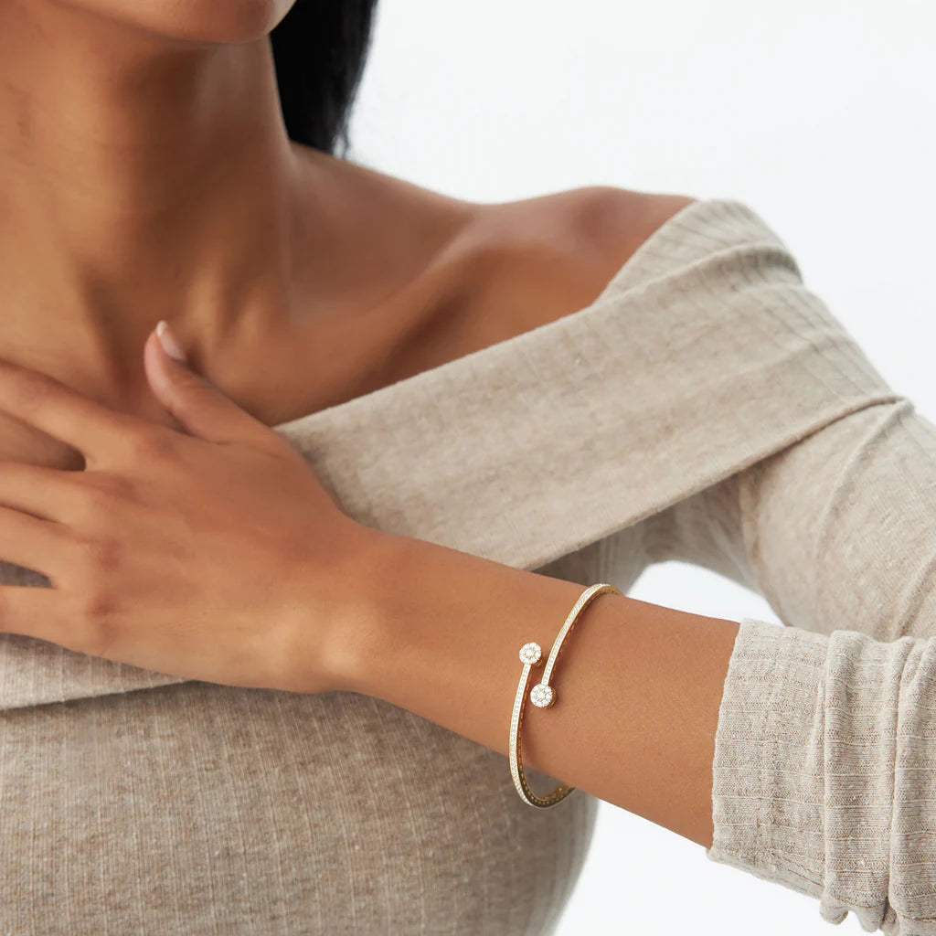 Cross Over Bangle Bracelet