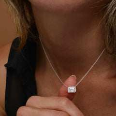 Emerald Cut Zircon Necklace