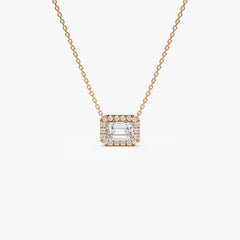 Emerald Cut Zircon Necklace