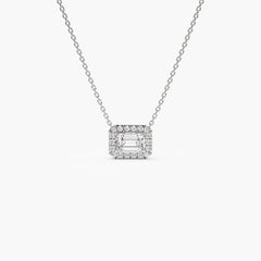 Emerald Cut Zircon Necklace