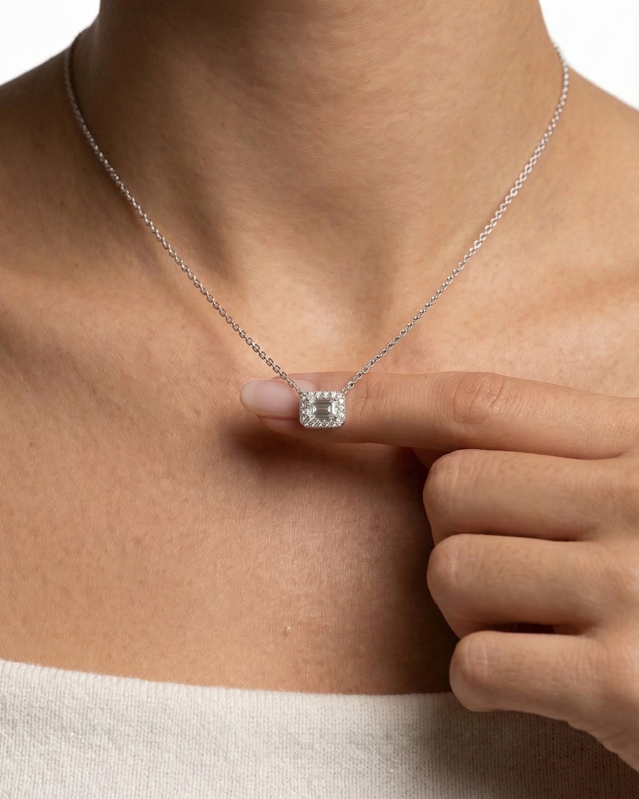 Emerald Cut Zircon Necklace