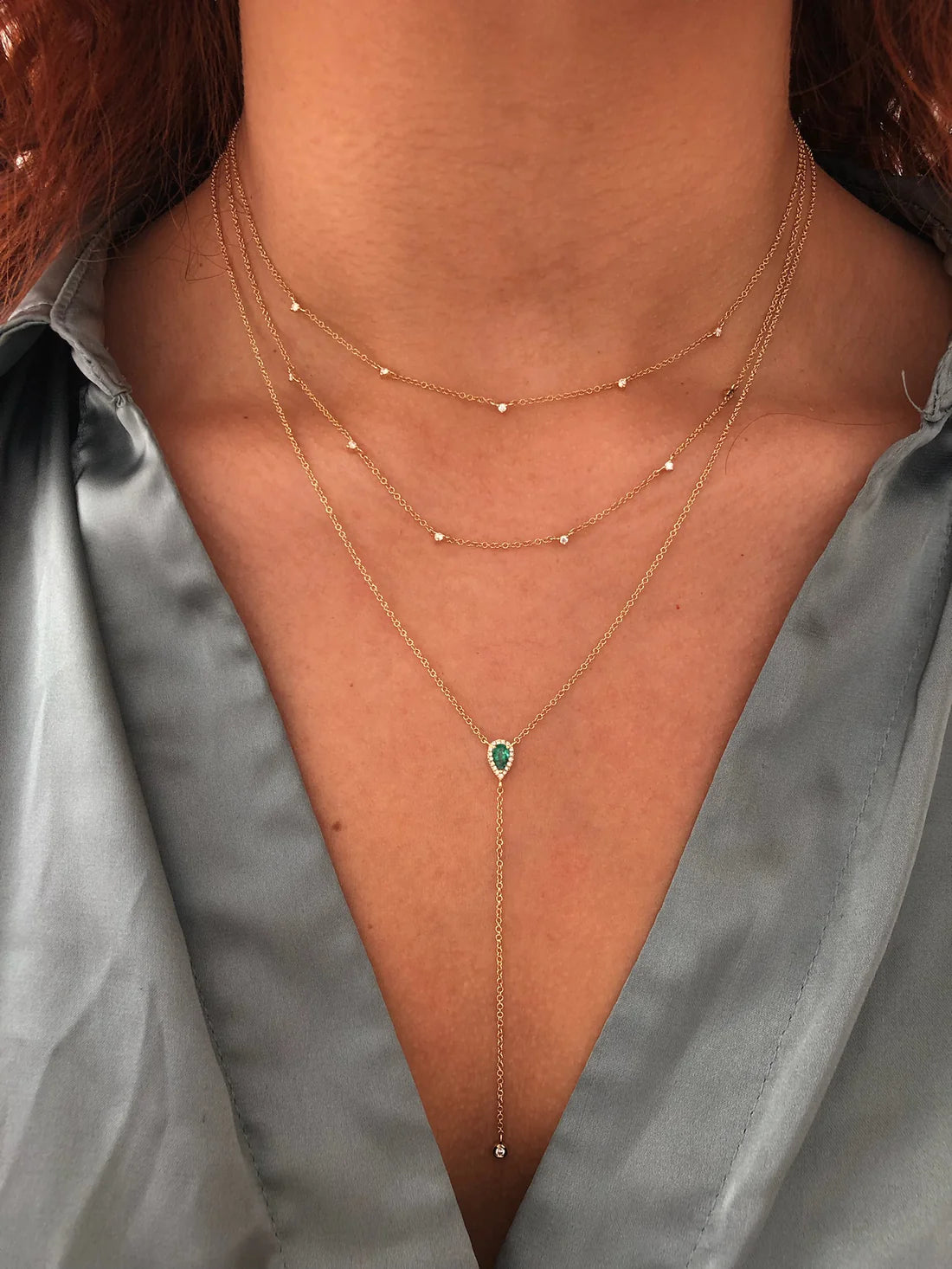 Emerald Pear Necklace