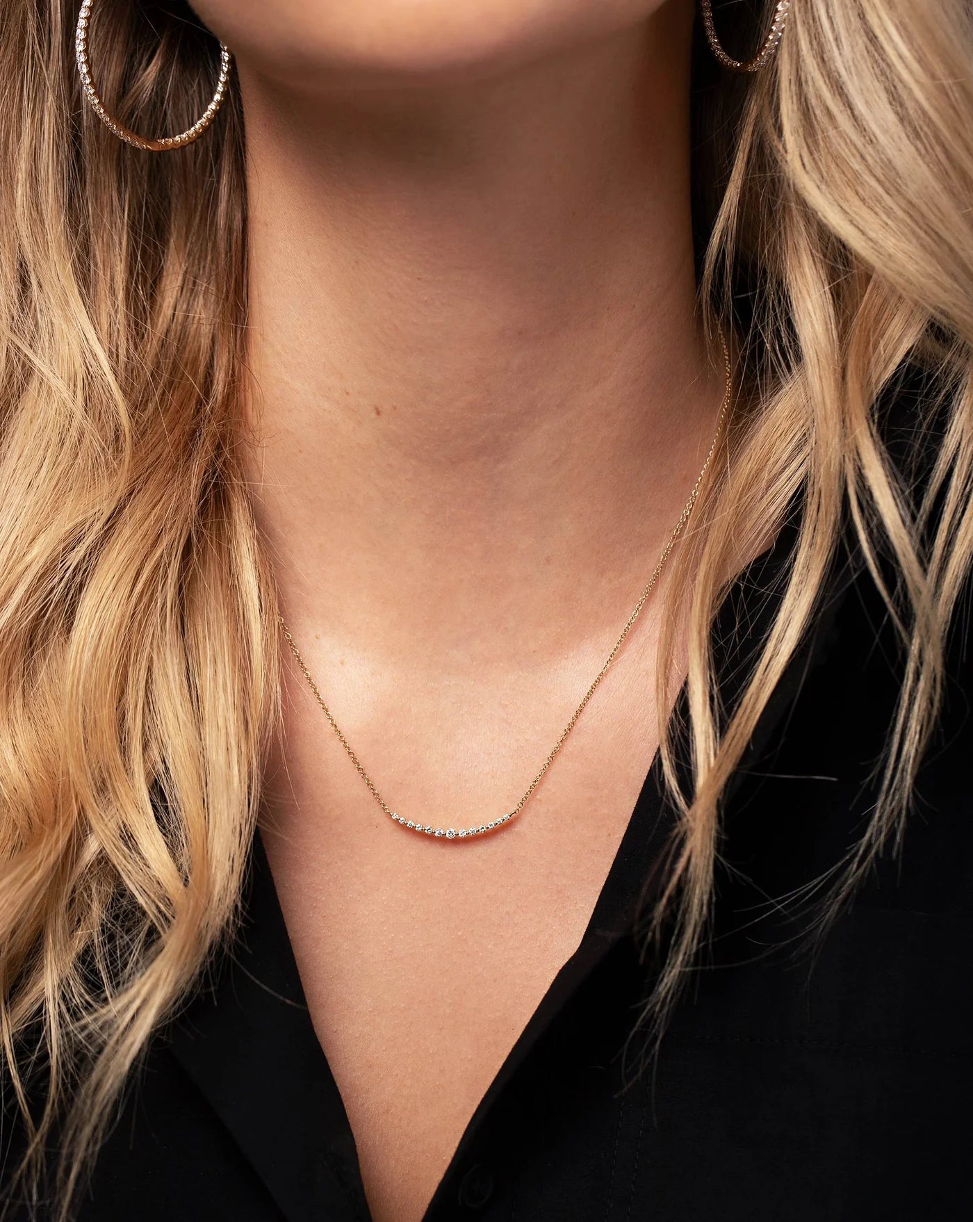 Graduated Single Prong Necklace