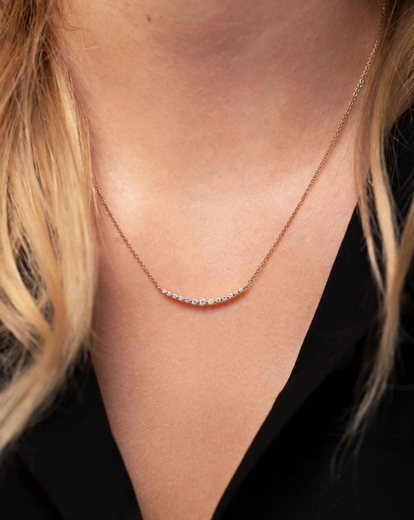 Graduated Single Prong Necklace